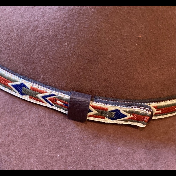 Wool Felt Hat with leather and Aztec style band - Picture 4 of 10